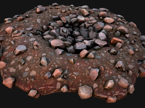 Iron Ore Stone Deposits for Mine Environment 3D Модель