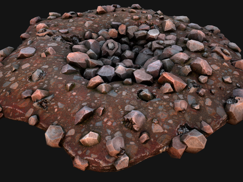 Iron Ore Stone Deposits for Mine Environment 3D Модель