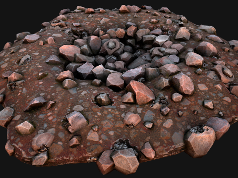 Iron Ore Stone Deposits for Mine Environment 3D Модель