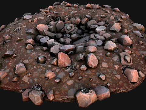 Iron Ore Stone Deposits for Mine Environment 3D Модель