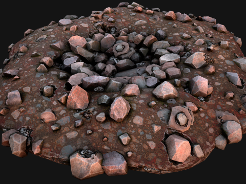 Iron Ore Stone Deposits for Mine Environment 3D Модель
