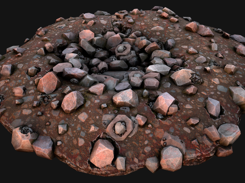 Iron Ore Stone Deposits for Mine Environment 3D Модель