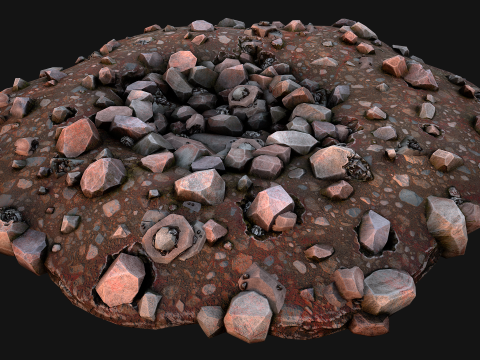 Iron Ore Stone Deposits for Mine Environment 3D Модель