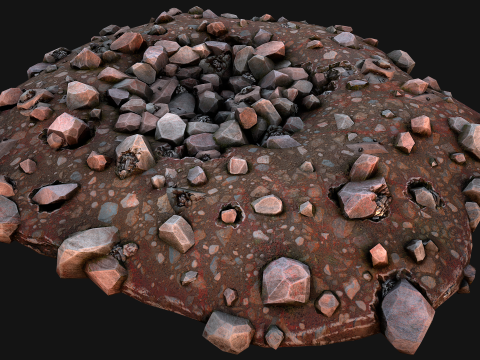Iron Ore Stone Deposits for Mine Environment 3D Модель