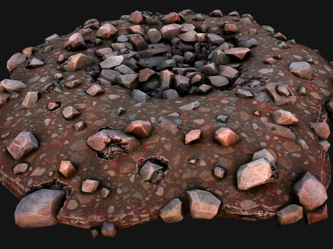 Iron Ore Stone Deposits for Mine Environment 3D Модель