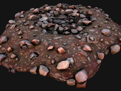 Iron Ore Stone Deposits for Mine Environment 3D Модель