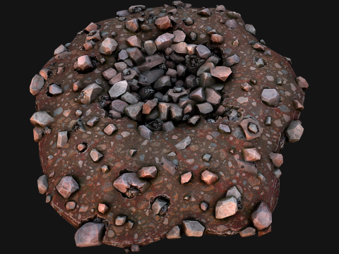 Iron Ore Stone Deposits for Mine Environment 3D Модель