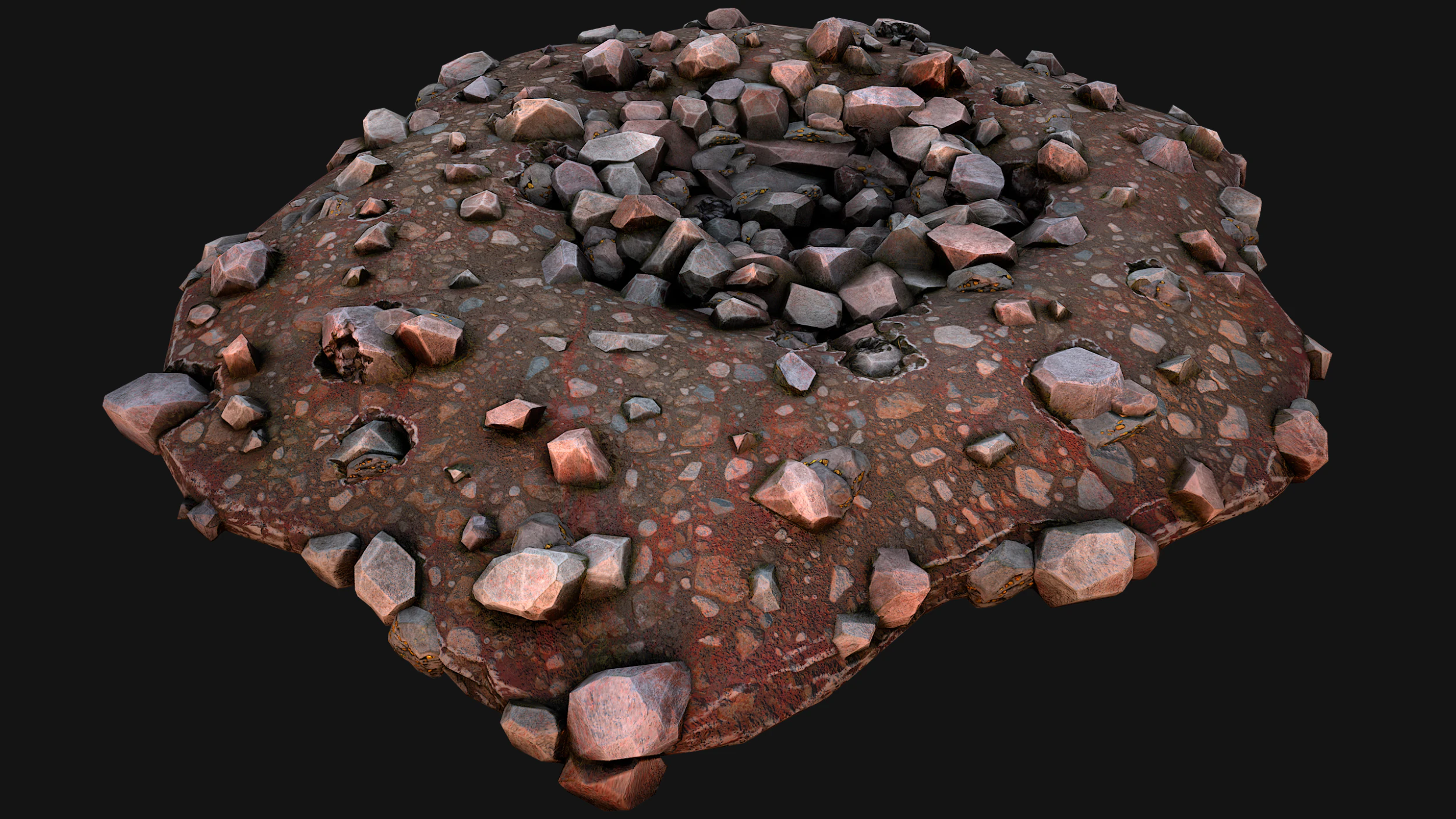 Gold Ore Deposits Environments for Mine 3D Model .c4d .max .obj .3ds .fbx .stl .blend 