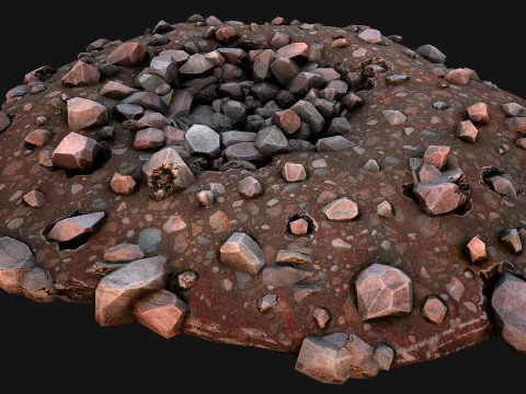 Gold Ore Deposits Environments for Mine 3D Model