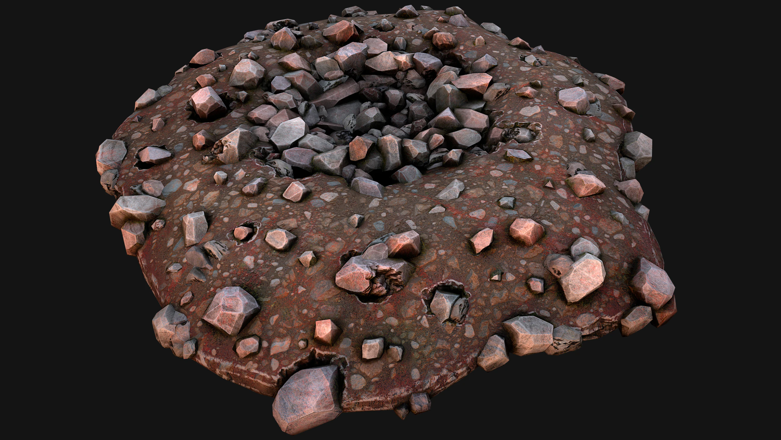 Coal Ore Deposits Mine Environment 3D Model .c4d .max .obj .3ds .fbx .stl .blend 