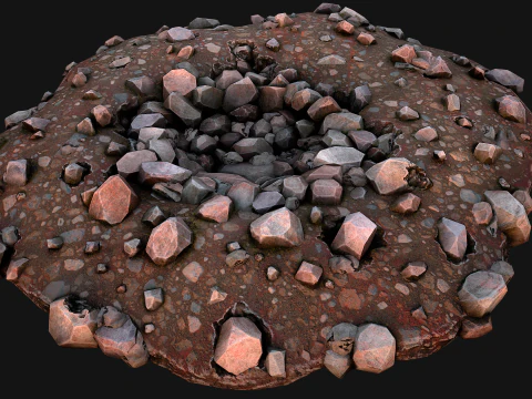 Coal Ore Deposits Mine Environment 3D Model