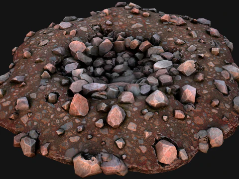 Coal Ore Deposits Mine Environment 3D Model