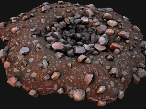 Coal Ore Deposits Mine Environment 3D Model