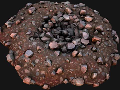 Coal Ore Deposits Mine Environment 3D Model