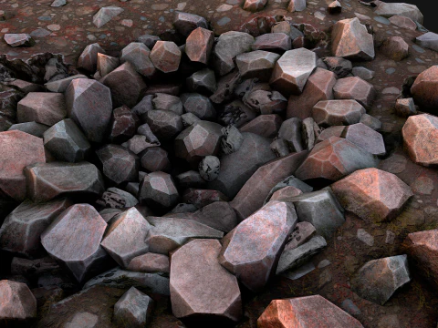 Coal Ore Deposits Mine Environment 3D Model