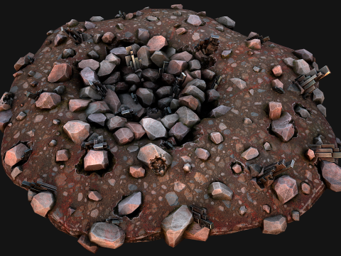 Silver Ore Deposits Mine Environment 3D Model