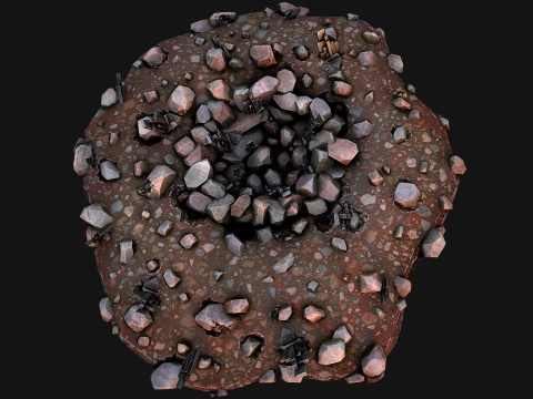 Silver Ore Deposits Mine Environment Model 3D