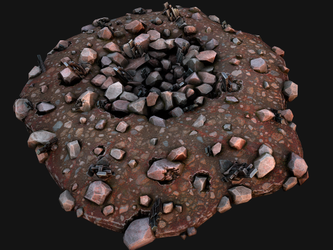 Silver Ore Deposits Mine Environment Model 3D
