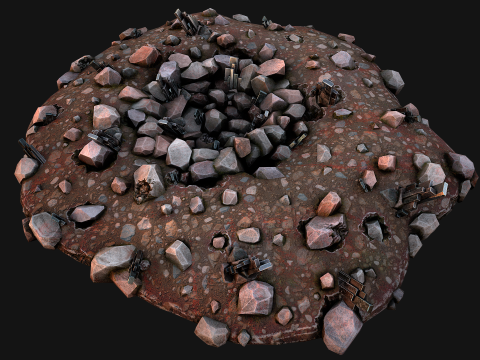Silver Ore Deposits Mine Environment Model 3D