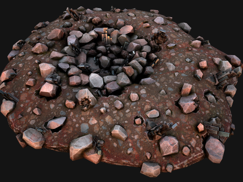 Silver Ore Deposits Mine Environment Model 3D