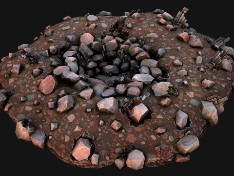 Silver Ore Deposits Mine Environment Model 3D