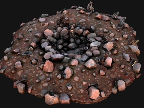 Silver Ore Deposits Mine Environment Model 3D