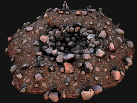 Silver Ore Deposits Mine Environment Model 3D