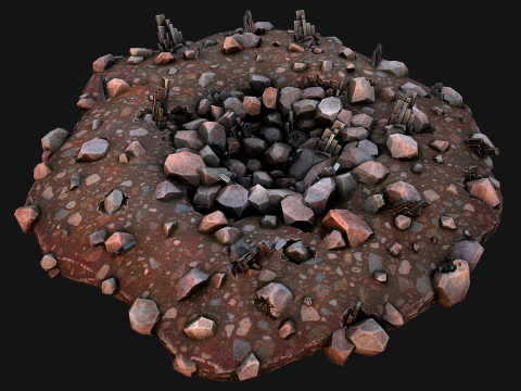 Silver Ore Deposits Mine Environment Model 3D