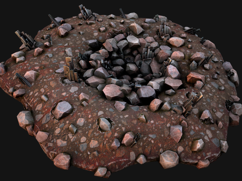 Silver Ore Deposits Mine Environment Model 3D