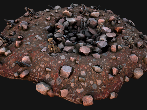Silver Ore Deposits Mine Environment Model 3D