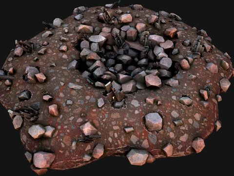Silver Ore Deposits Mine Environment Model 3D