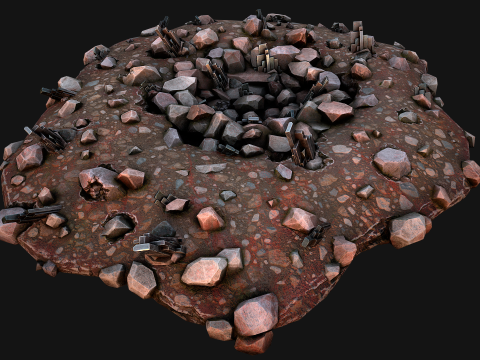 Silver Ore Deposits Mine Environment Model 3D