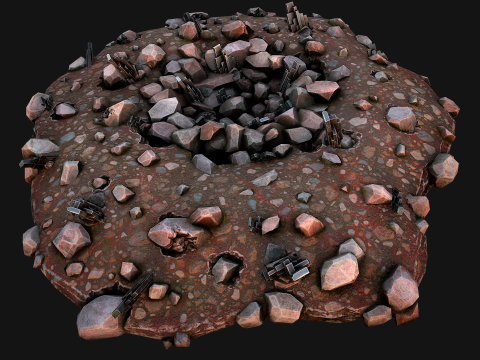 Silver Ore Deposits Mine Environment Model 3D