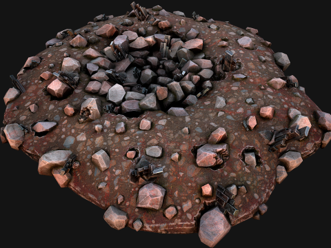 Silver Ore Deposits Mine Environment Model 3D
