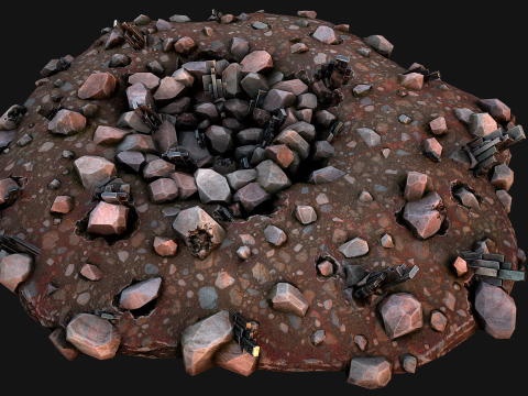Silver Ore Deposits Mine Environment Model 3D