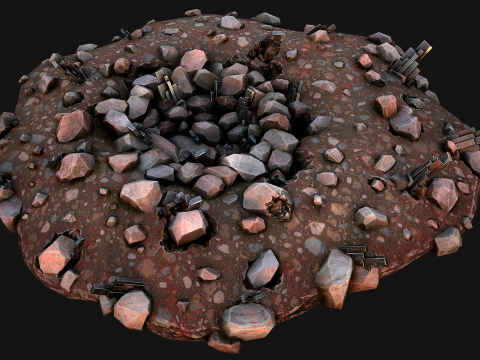 Silver Ore Deposits Mine Environment Model 3D