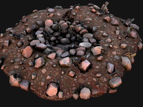 Silver Ore Deposits Mine Environment Model 3D