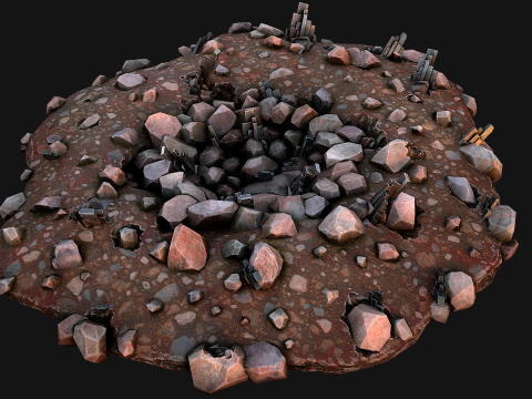 Silver Ore Deposits Mine Environment Model 3D
