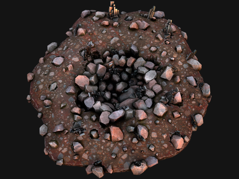 Silver Ore Deposits Mine Environment Model 3D