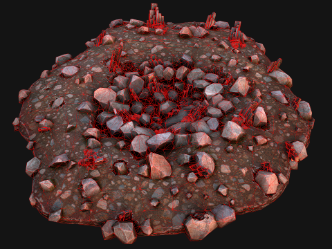 Silver Ore Deposits Mine Environment Model 3D