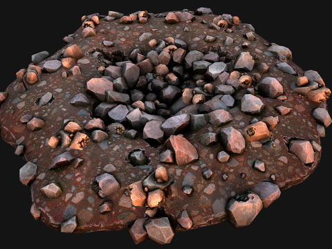 Copper Ore Deposits Mine Environment 3D Model