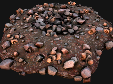 Copper Ore Deposits Mine Environment 3D Model