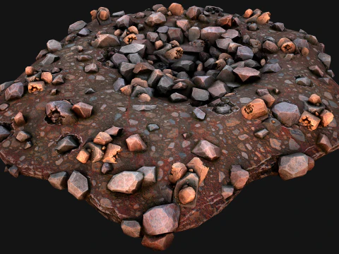 Copper Ore Deposits Mine Environment 3D Model