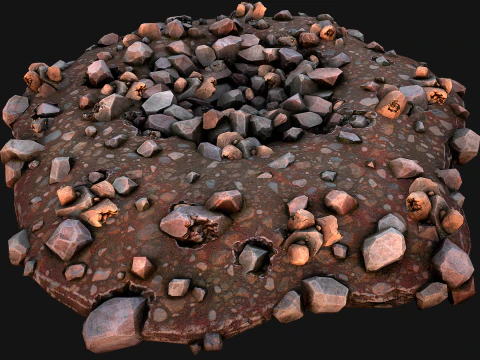 Copper Ore Deposits Mine Environment 3D Model
