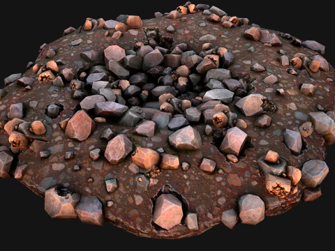 Copper Ore Deposits Mine Environment 3D Model