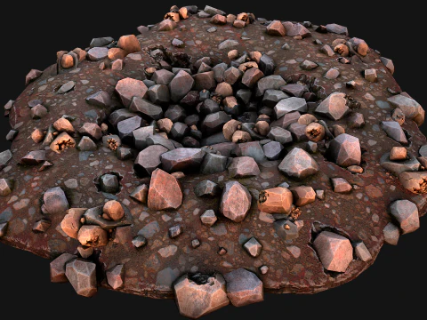 Copper Ore Deposits Mine Environment 3D Model