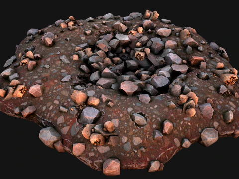 Copper Ore Deposits Mine Environment 3D Model