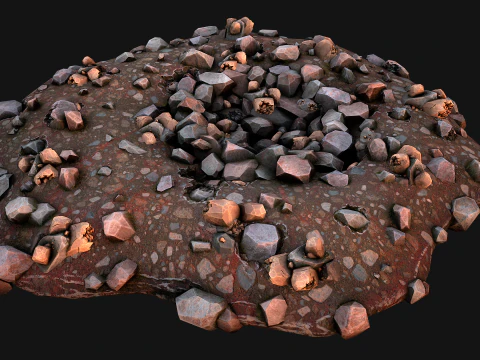 Copper Ore Deposits Mine Environment 3D Model