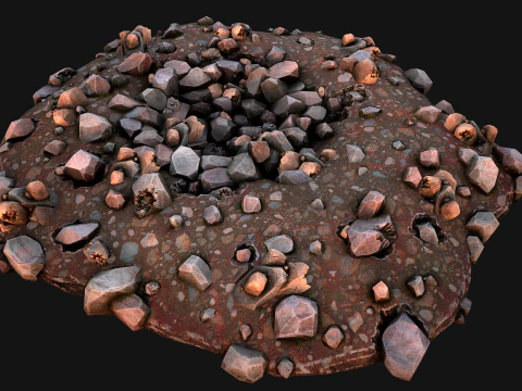 Copper Ore Deposits Mine Environment 3D Model