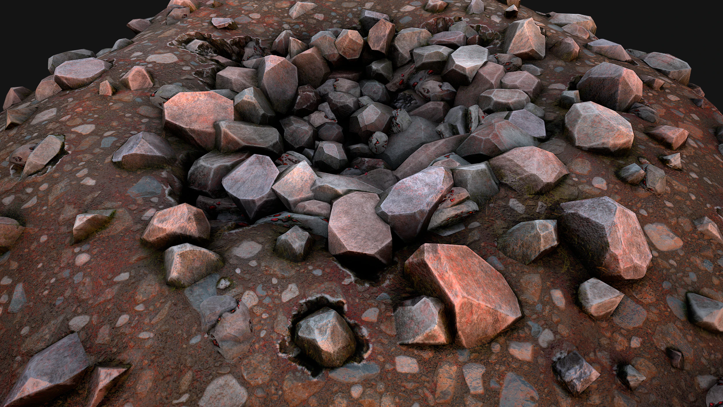 Gemstone Ore Deposits Mine Environment 3D Model .c4d .max .obj .3ds .fbx .stl .blend